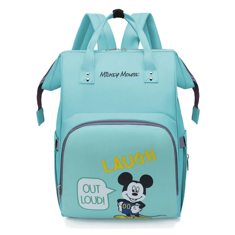 Disney Mummy Baby Diaper Backpack Bottle Insulation Bag Cartoon Minnie Mickey Kid Feeding Care Handbag With Cart Hook