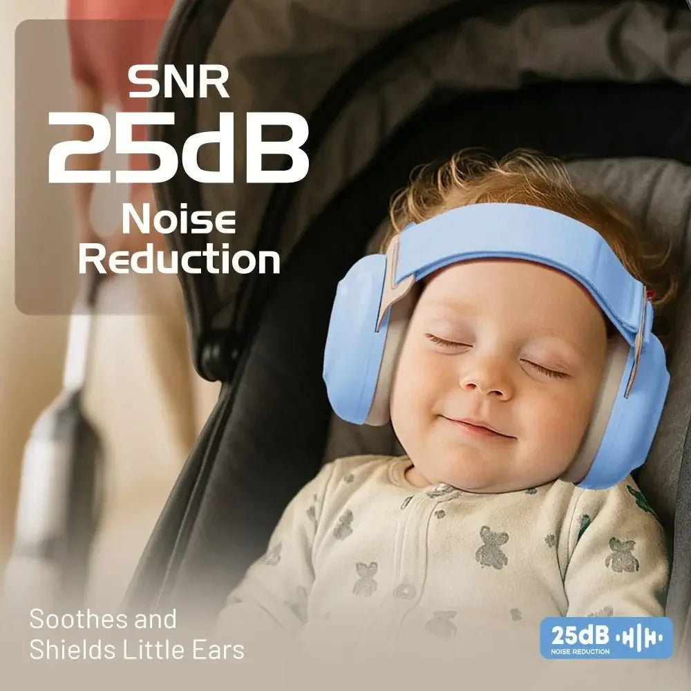 25dB Baby Ear Muffs Against Hearing Damage Improves Sleep NoiseCancelling Headphones Adjustable Lightweight Ear Cover