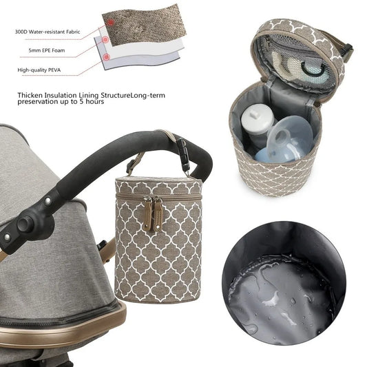 Thermal Insulation Stroller Hanging Bag Hanging Design Waterproof Baby Bottle Bag Travel Carrier Breastmilk Storage