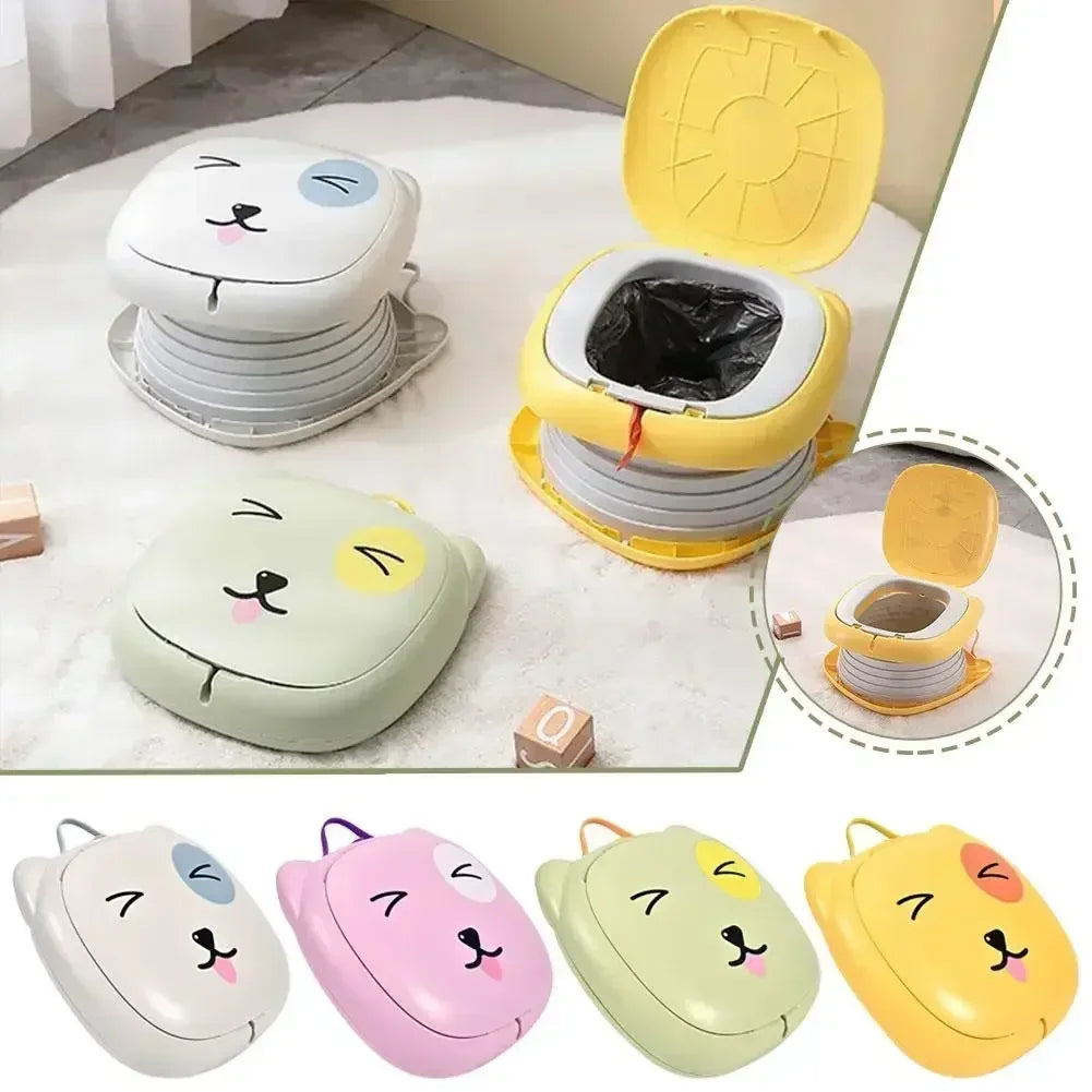 Portable Toilet Folding Baby Potty Training Seat Foldable Baby Travel Toilet Kids Potty Outdoor Waste Bags Free Bebe Boy Gifts