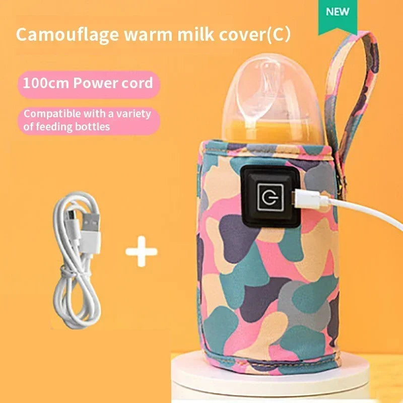 USB Milk Water Warmer Bottle Heater Travel Stroller Insulated Bag Baby Nursing Safe Kids Supplies for Outdoor Winter