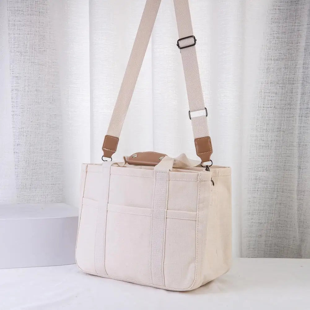 Canvas Tote Bag with Handle Mommy Bag Multiple Compartment Cosmetic Bag Waterproof Storage Pouch Functional Diaper Bags bolsa