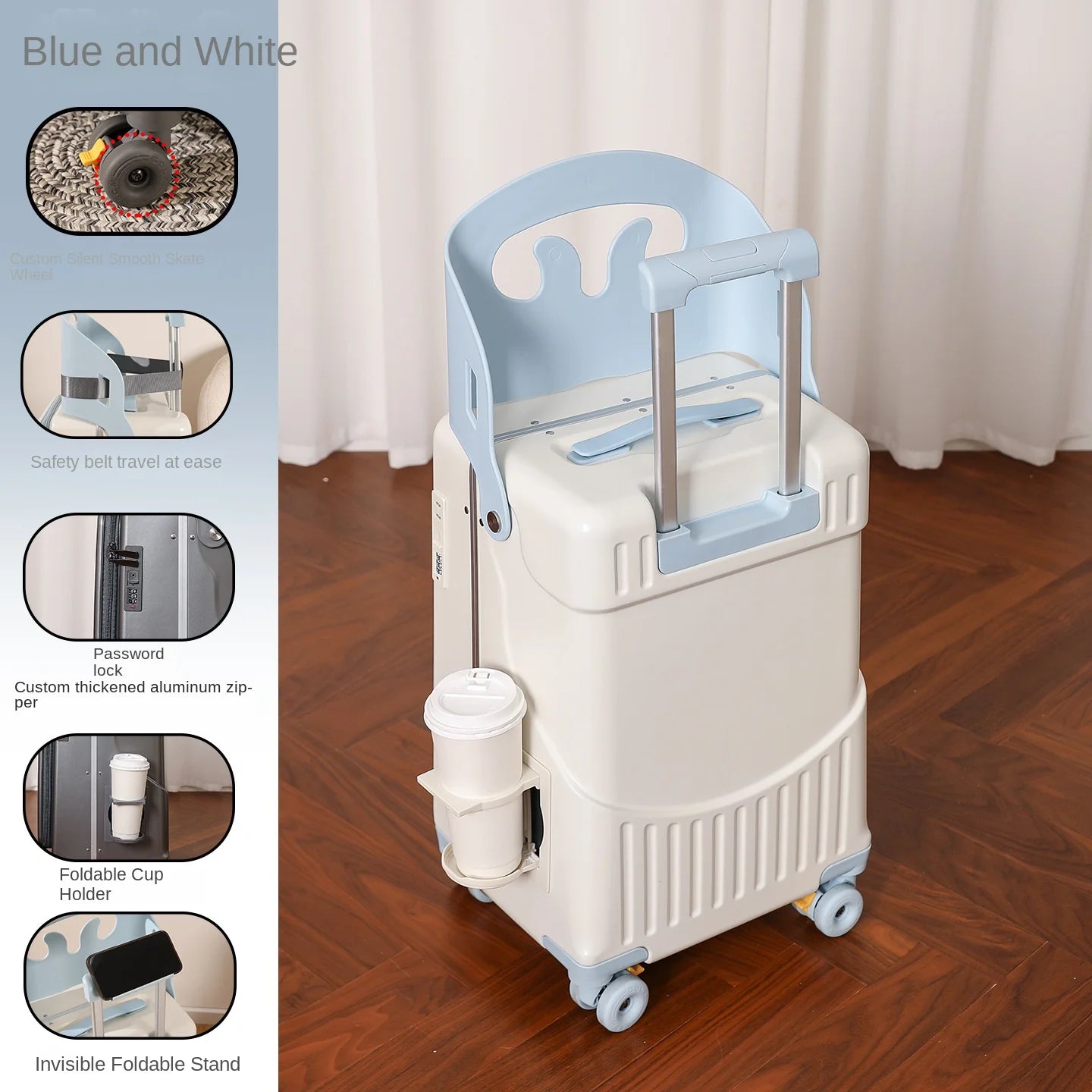 Luggage Children Can Sit and Ride Front Opening Walking Baby Trolley Case Parent-child Travel Suitcases 20/24 inch Kid's Luggage
