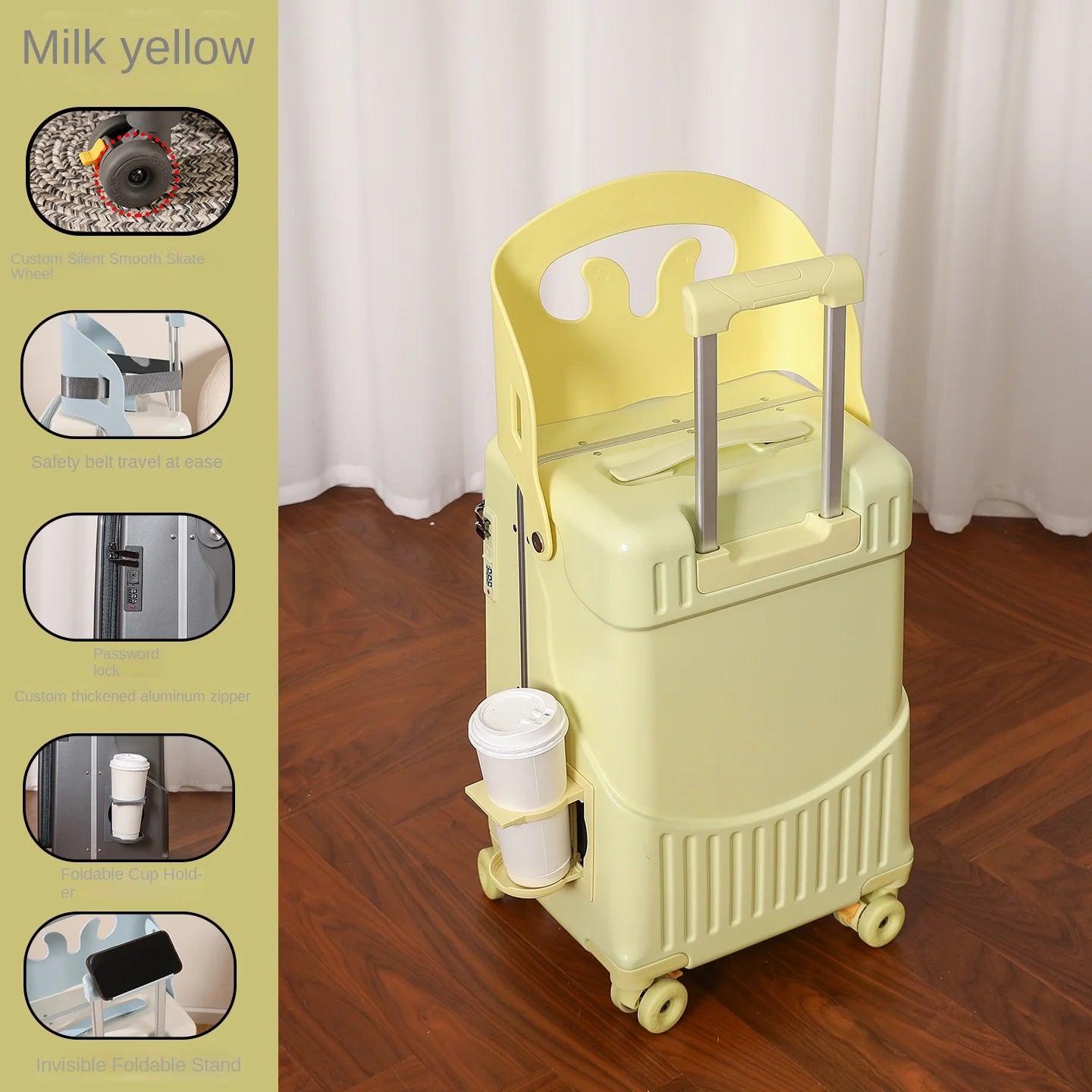Luggage Children Can Sit and Ride Front Opening Walking Baby Trolley Case Parent-child Travel Suitcases 20/24 inch Kid's Luggage