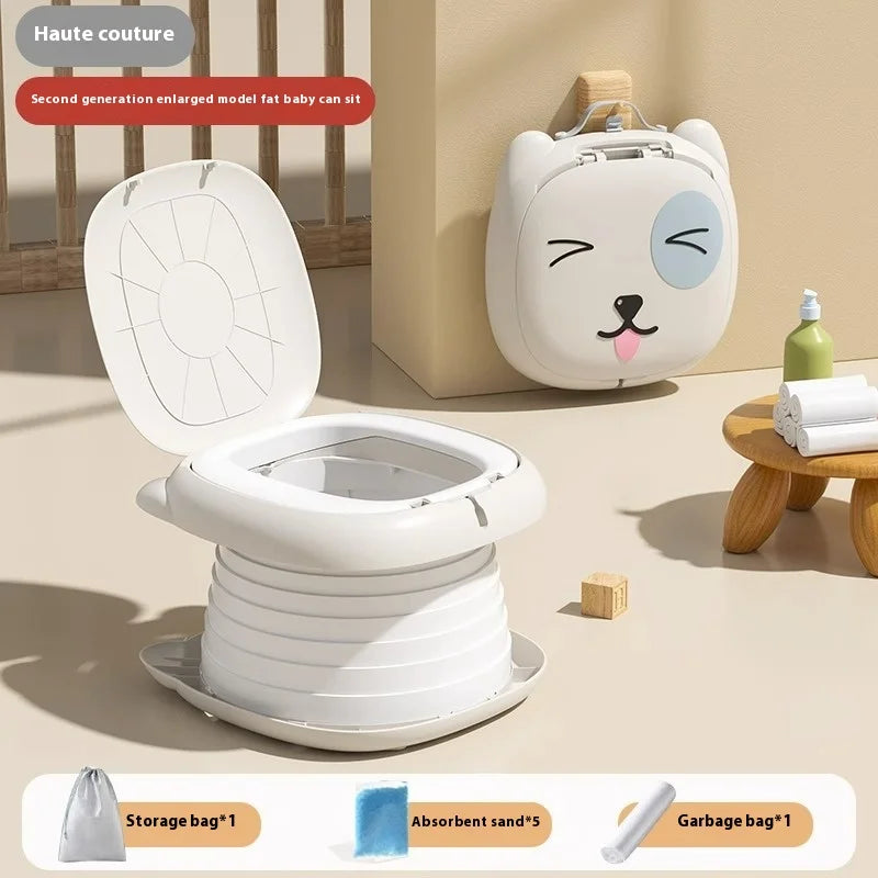 Portable Toilet Folding Baby Potty Training Seat Foldable Baby Travel Toilet Kids Potty Outdoor Waste Bags Free Bebe Boy Gifts