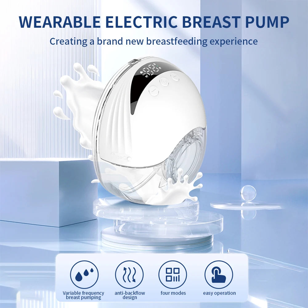 MY-375 Portable Hands Free Breast Pump Wearable Electric Breast Pump Lightweight with LED Display 4 Modes & 12 Levels