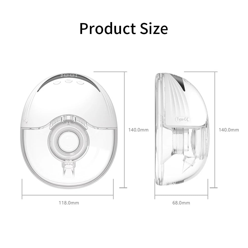 MY-375 Portable Hands Free Breast Pump Wearable Electric Breast Pump Lightweight with LED Display 4 Modes & 12 Levels