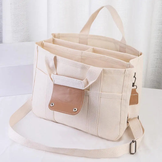 Canvas Tote Bag with Handle Mommy Bag Multiple Compartment Cosmetic Bag Waterproof Storage Pouch Functional Diaper Bags bolsa