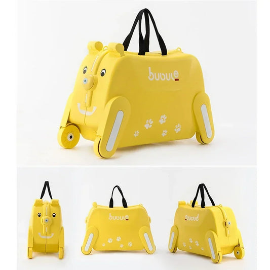 Ride-on Suitcase on wheels for kids Carry on child Rolling luggage suitcases riding trolley bag travel luggage Can sit to ride