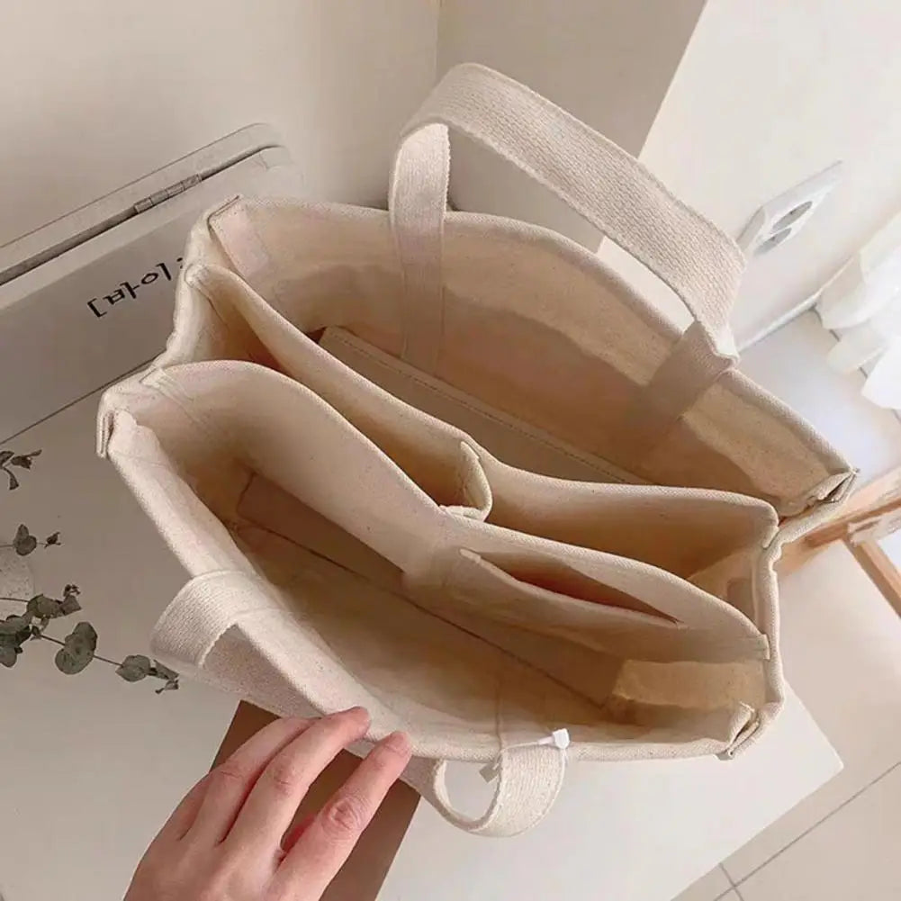 Canvas Tote Bag with Handle Mommy Bag Multiple Compartment Cosmetic Bag Waterproof Storage Pouch Functional Diaper Bags bolsa