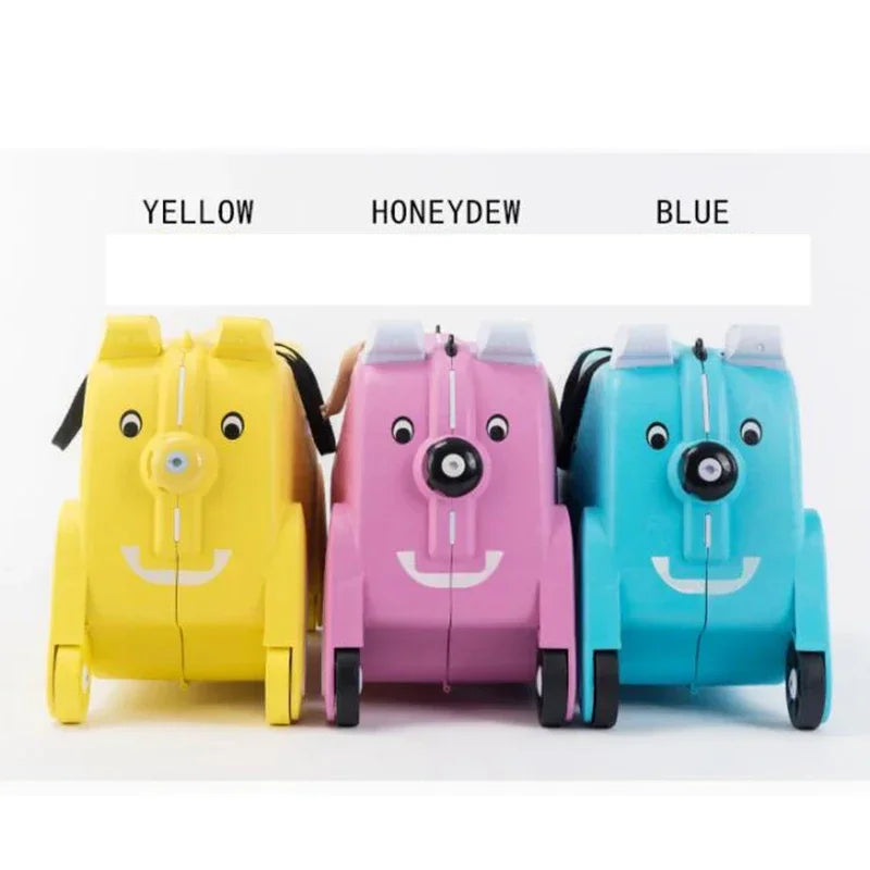 Ride-on Suitcase on wheels for kids Carry on child Rolling luggage suitcases riding trolley bag travel luggage Can sit to ride