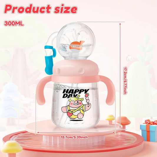 300ml Creative Whale Squirt Water Cup Detachable Lovely Baby Drinking Cup Leakproof Protable Kids Outdoor Travel Water Bottle