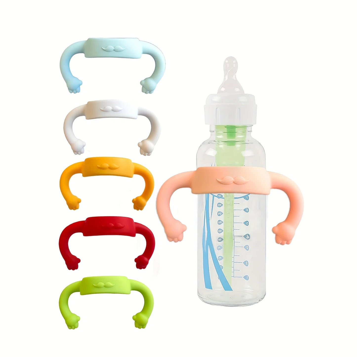 Little-hand Silicone Universal Baby Bottle Handle Sleeve, Multi-functional Soft Handle for Most Normal Neck Bottles
