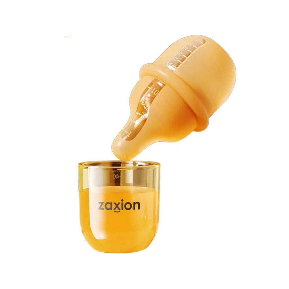 Slow Flow Nipple Silicone Baby Bottles with Scale 30ml Food Squeeze Feeder with Dust-proof Cover Anti-vomiting