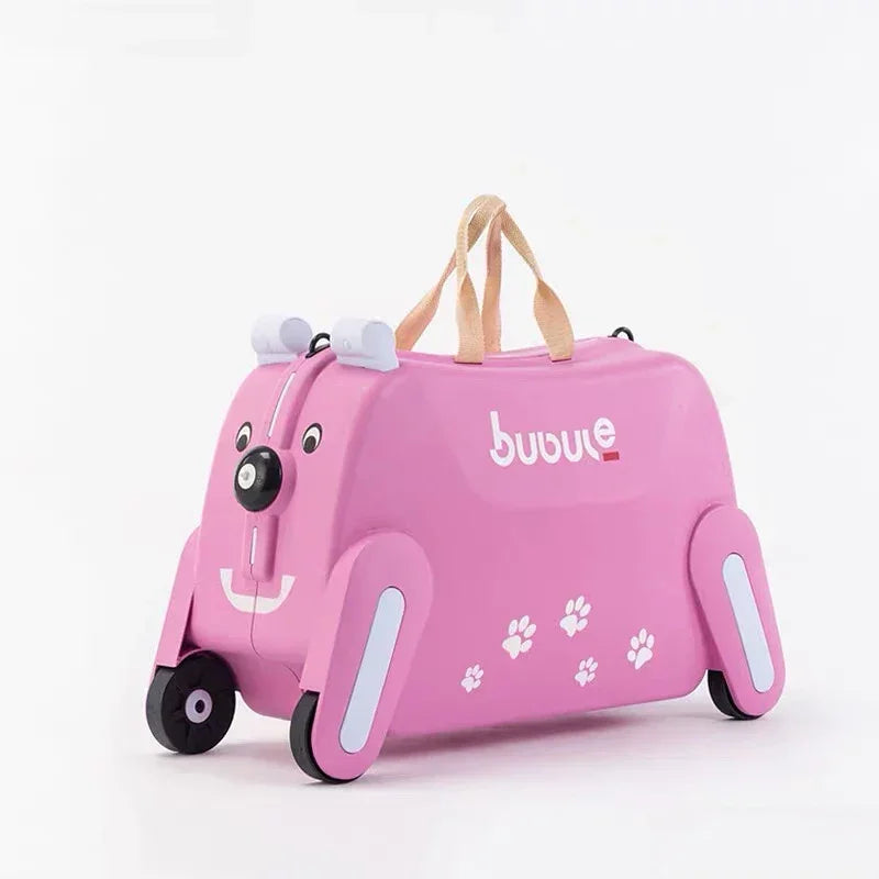 Ride-on Suitcase on wheels for kids Carry on child Rolling luggage suitcases riding trolley bag travel luggage Can sit to ride
