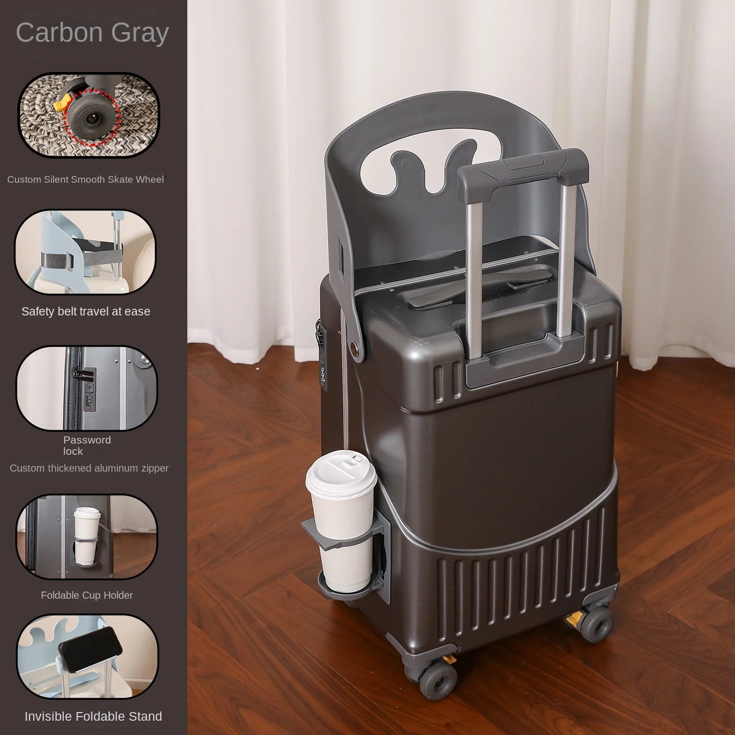 Luggage Children Can Sit and Ride Front Opening Walking Baby Trolley Case Parent-child Travel Suitcases 20/24 inch Kid's Luggage