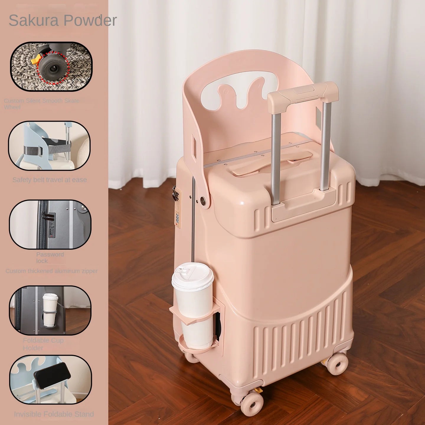 Luggage Children Can Sit and Ride Front Opening Walking Baby Trolley Case Parent-child Travel Suitcases 20/24 inch Kid's Luggage