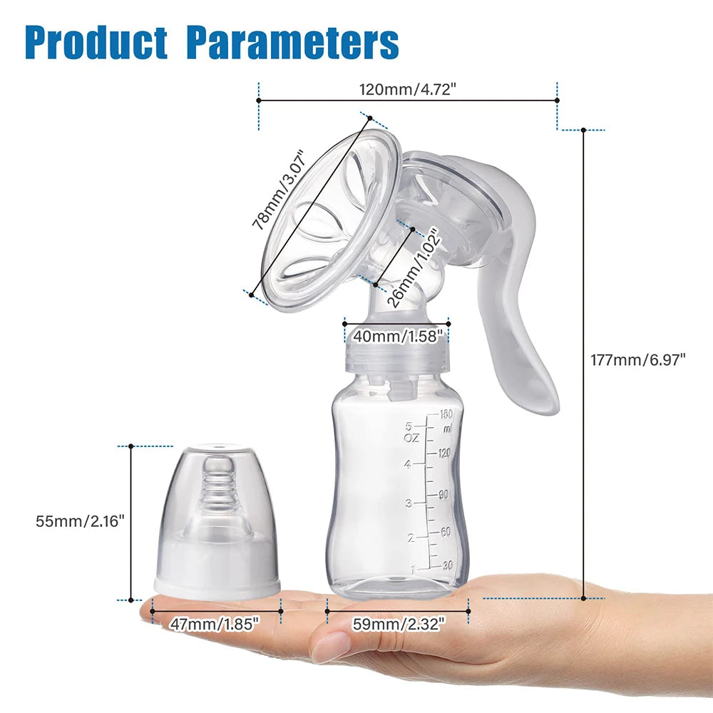 Manual Breast Adjustable Suction Silicone Hand Pump Breastfeeding Small Portable Manual Breast Milk Catcher Baby Feeding Pumps