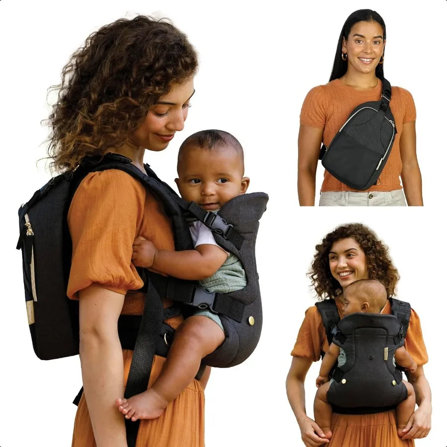 Flip 4in1 Convertible Baby Carrier Crossbody Diaper Bag Adjustable Ergonomic Babywearing Registry ential Baby Carrier for Newbo