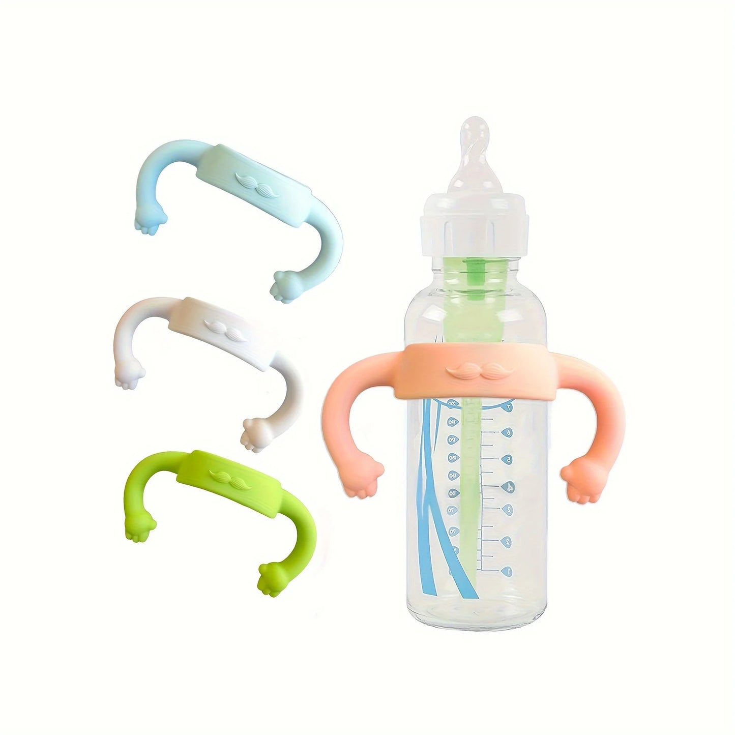 Little-hand Silicone Universal Baby Bottle Handle Sleeve, Multi-functional Soft Handle for Most Normal Neck Bottles