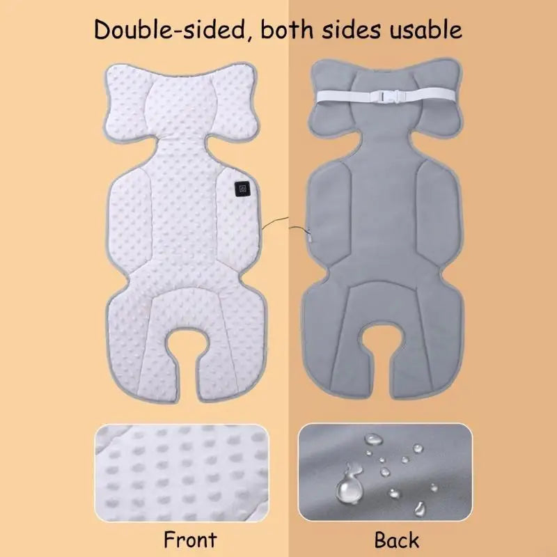 F19F Portable USB Heated Mat Soft Cushions for Baby Strollers & Travel Convenience