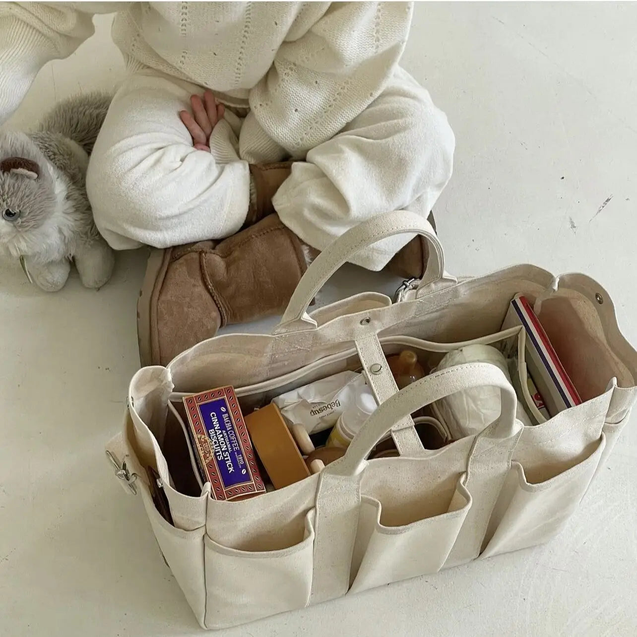 Korean Quilted Maternity Bag for Baby Diaper Maternal Large Mommy Bag Nappy Packs Toiletry Labour Luggage Bag Mom Travel Tote
