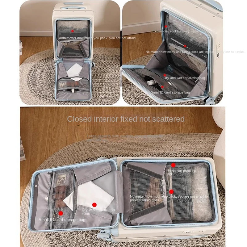 Luggage Children Can Sit and Ride Front Opening Walking Baby Trolley Case Parent-child Travel Suitcases 20/24 inch Kid's Luggage