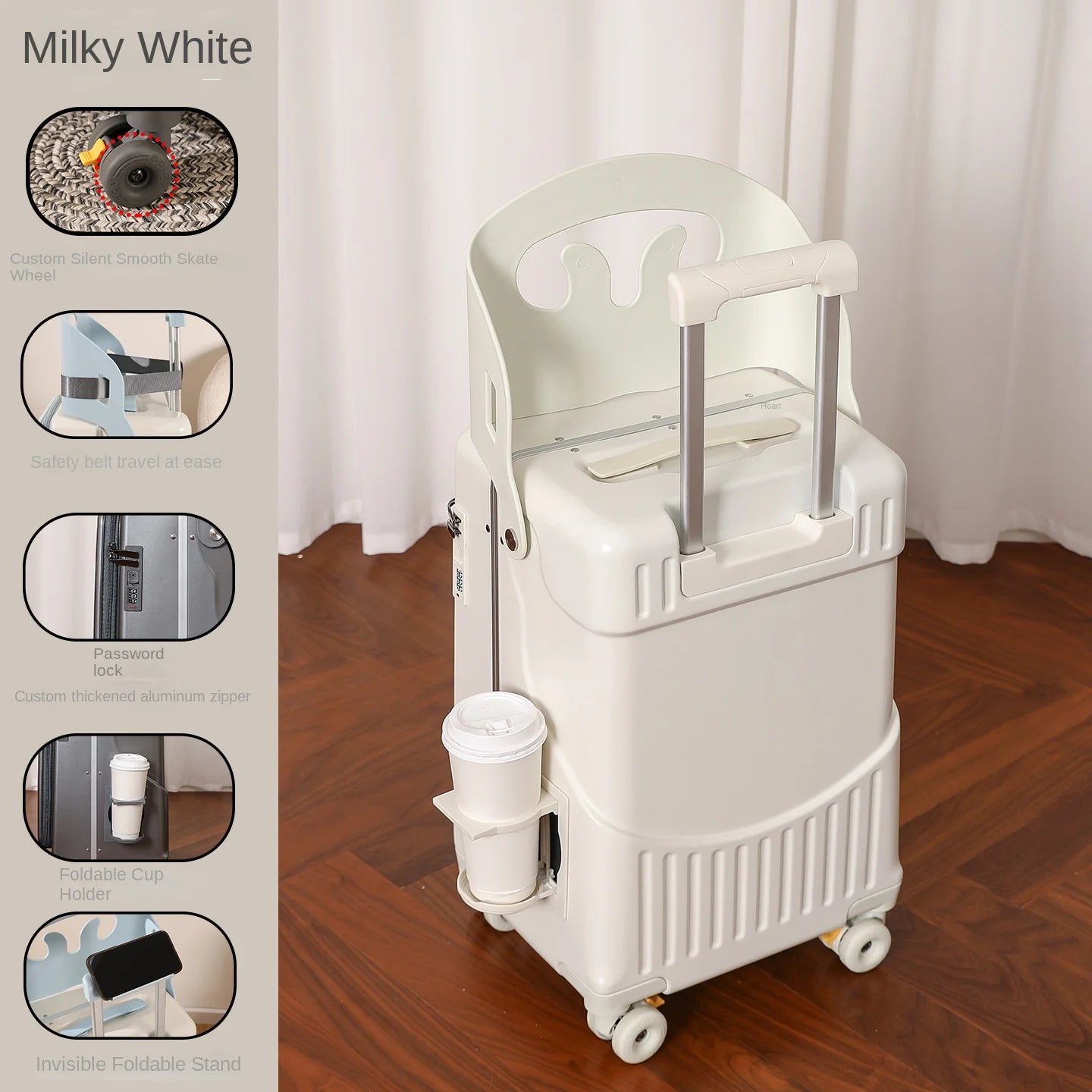 Luggage Children Can Sit and Ride Front Opening Walking Baby Trolley Case Parent-child Travel Suitcases 20/24 inch Kid's Luggage