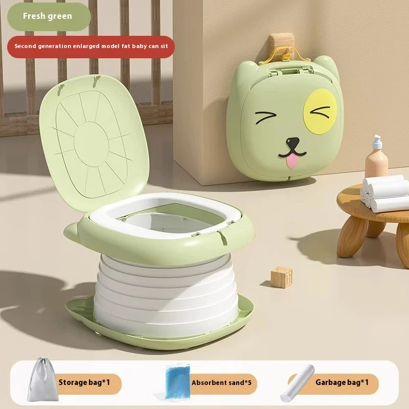 Portable Toilet Folding Baby Potty Training Seat Foldable Baby Travel Toilet Kids Potty Outdoor Waste Bags Free Bebe Boy Gifts