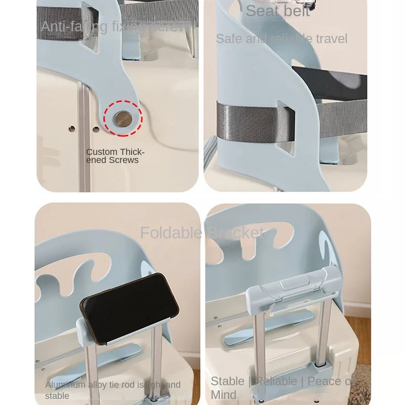 Luggage Children Can Sit and Ride Front Opening Walking Baby Trolley Case Parent-child Travel Suitcases 20/24 inch Kid's Luggage