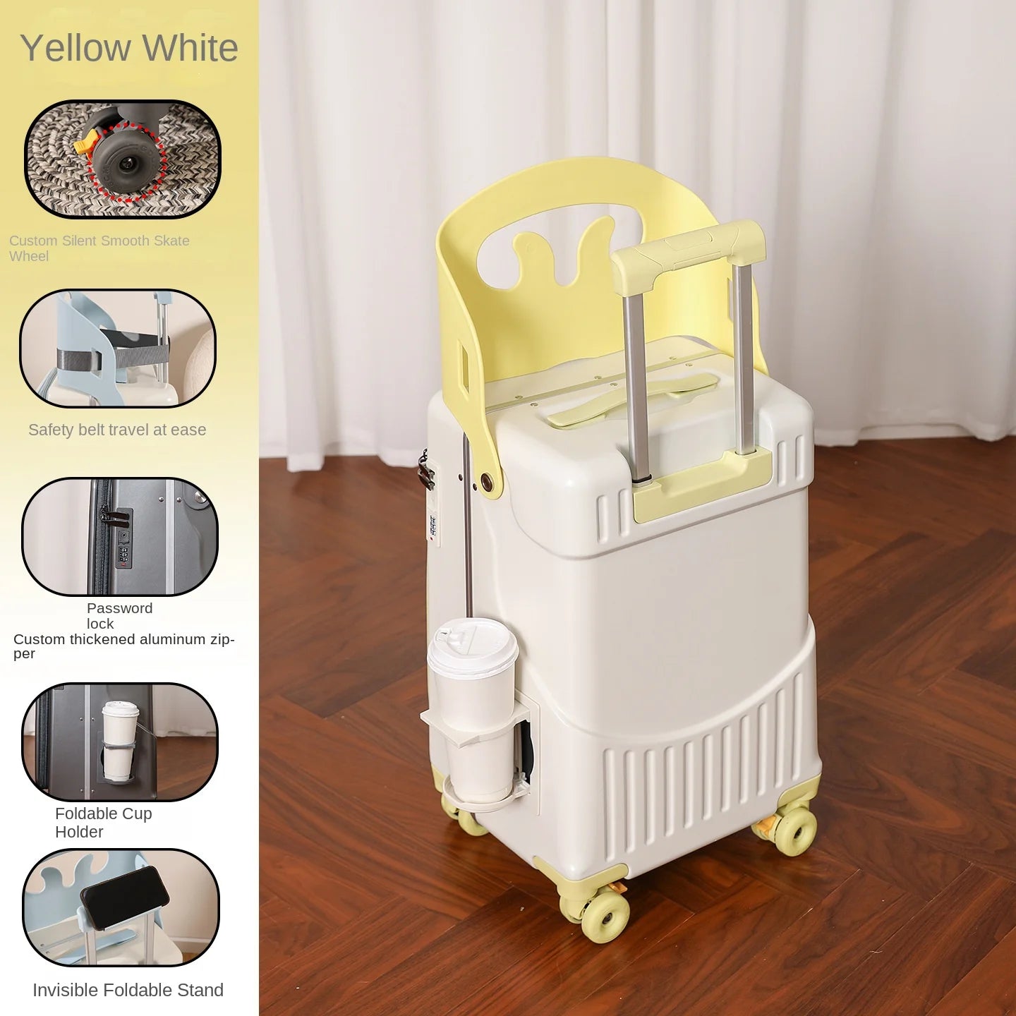 Luggage Children Can Sit and Ride Front Opening Walking Baby Trolley Case Parent-child Travel Suitcases 20/24 inch Kid's Luggage